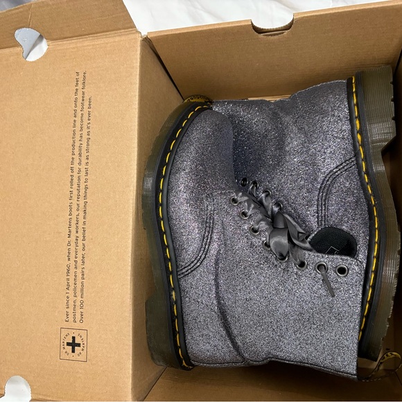 Dr. Martens Glitter Silver Boots - Picture 5 of 6